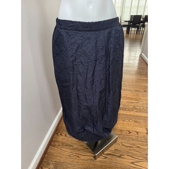 PLANET Crushed Nylon Puff Skirt Navy Size 1 Small - Picture 3 of 6